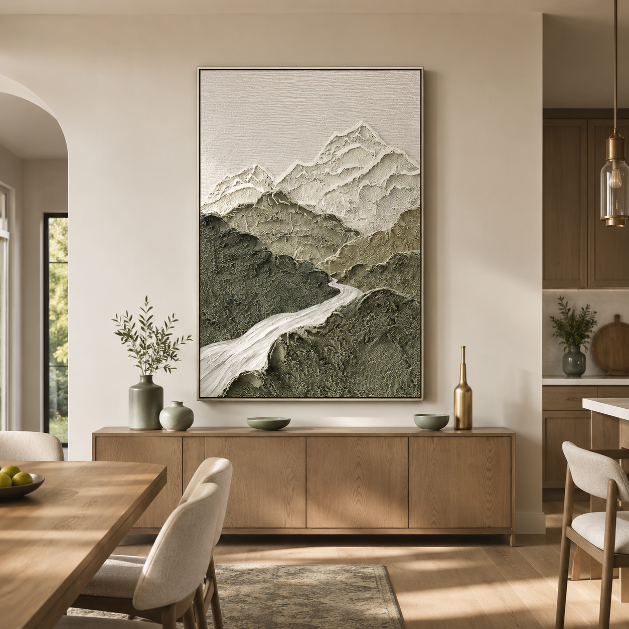 "Valley of Stillness" – Wabi Sabi Mountain Landscape Textured Wall Art