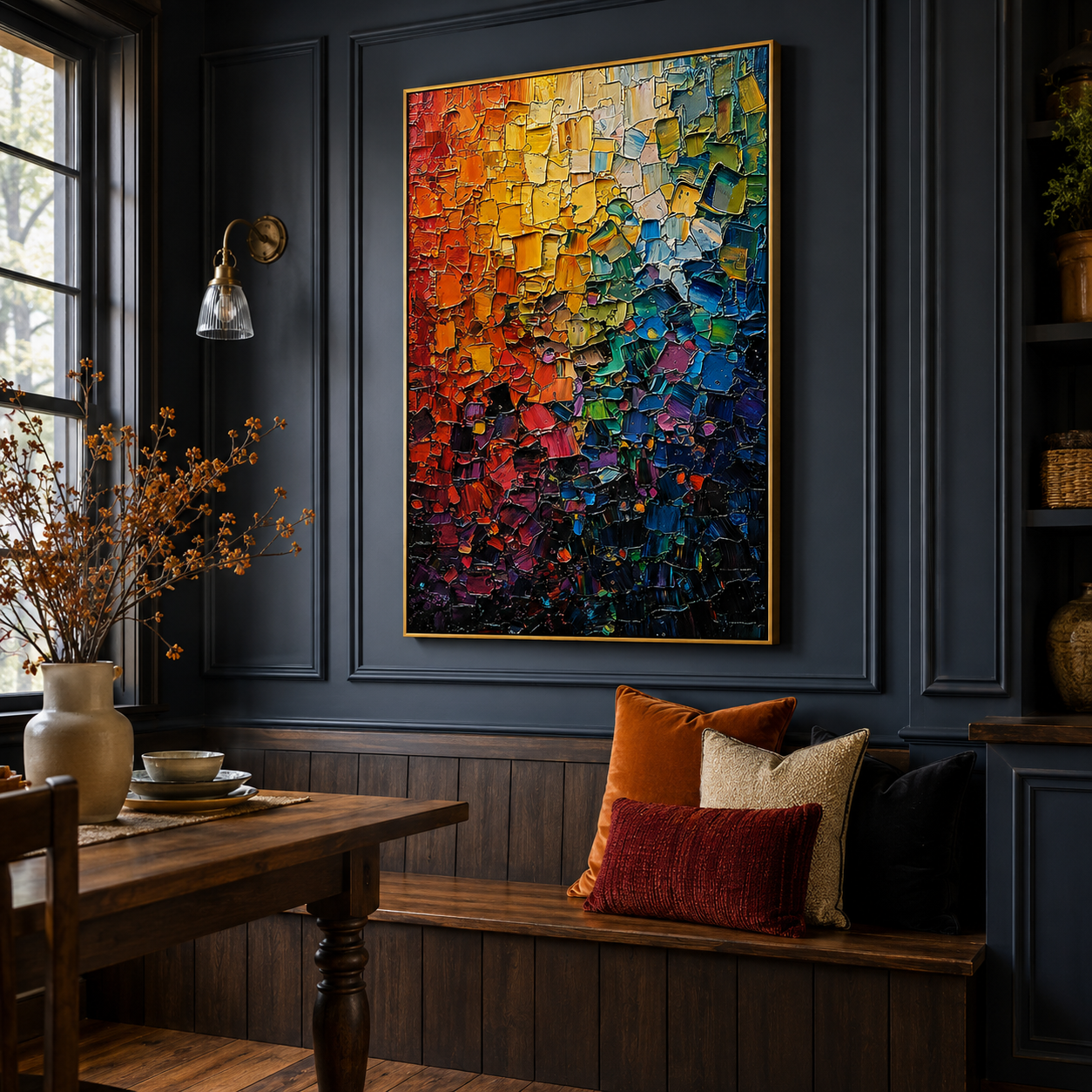 "Chromatic Pulse" – Colorful Rainbow Textured Abstract Painting