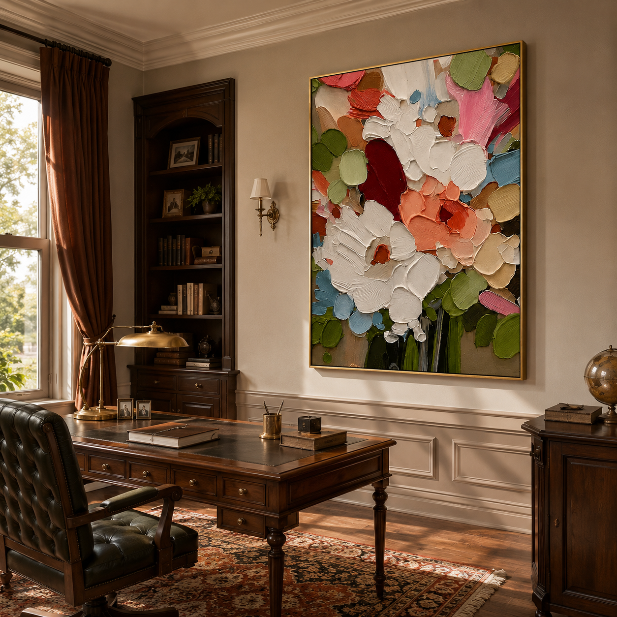 "Floral Abundance" – Colorful Impasto Bouquet Oil Painting