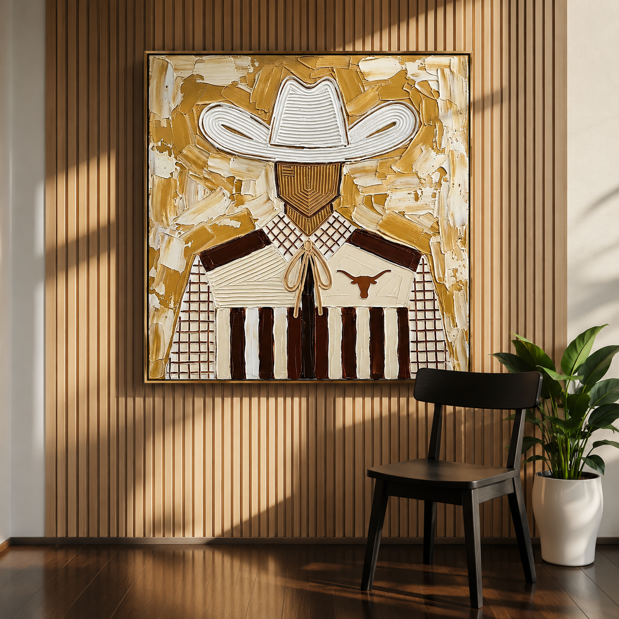 "Western Icon" – Vintage Cowboy Textured Oil Painting