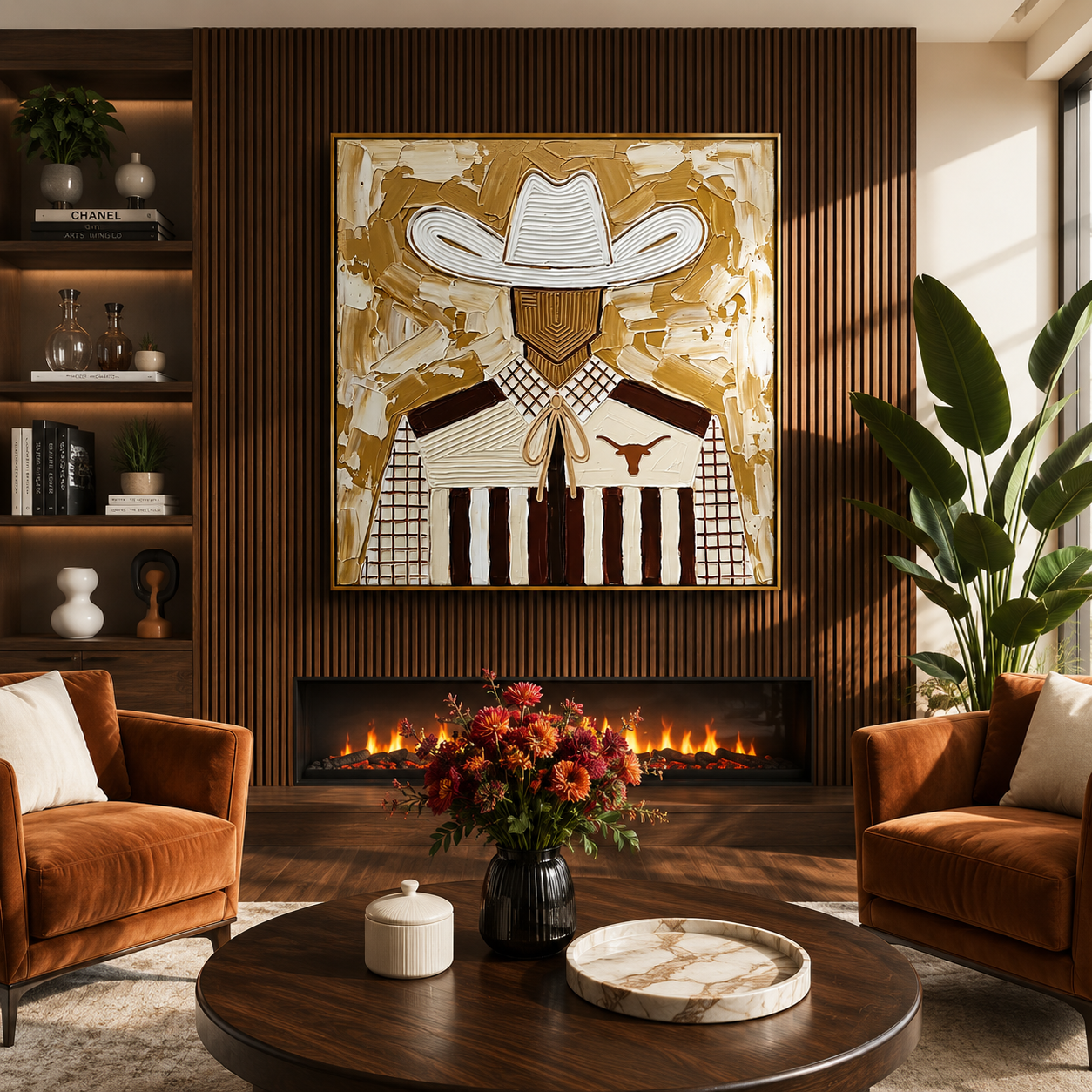 "Western Icon" – Vintage Cowboy Textured Oil Painting
