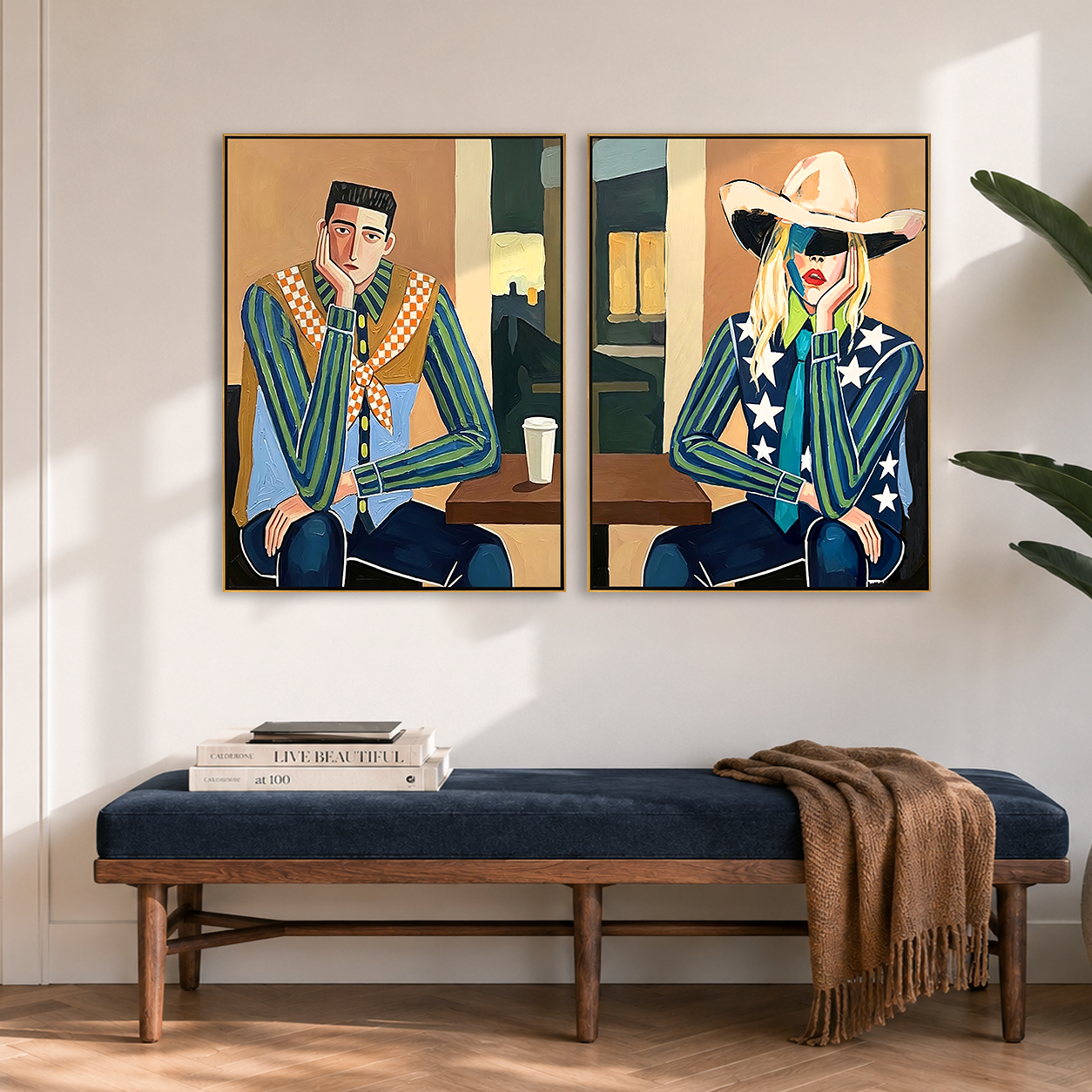 “Café Stardust” – Modern Fashion Portrait Oil Painting Set