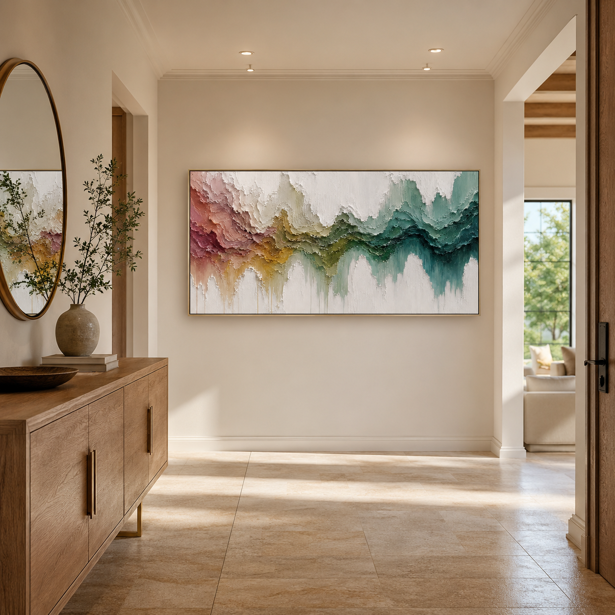 “Chromatic Drift” – Textured Colorful Abstract Oil Painting