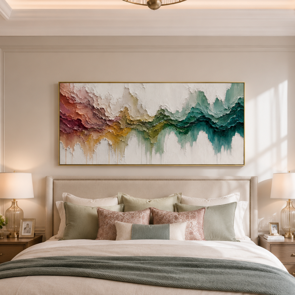 “Chromatic Drift” – Textured Colorful Abstract Oil Painting