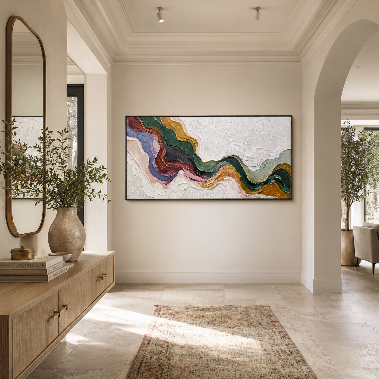 “Velvet Current” – Textured Organic Abstract Oil Painting