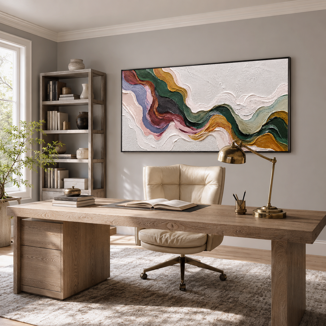 “Velvet Current” – Textured Organic Abstract Oil Painting