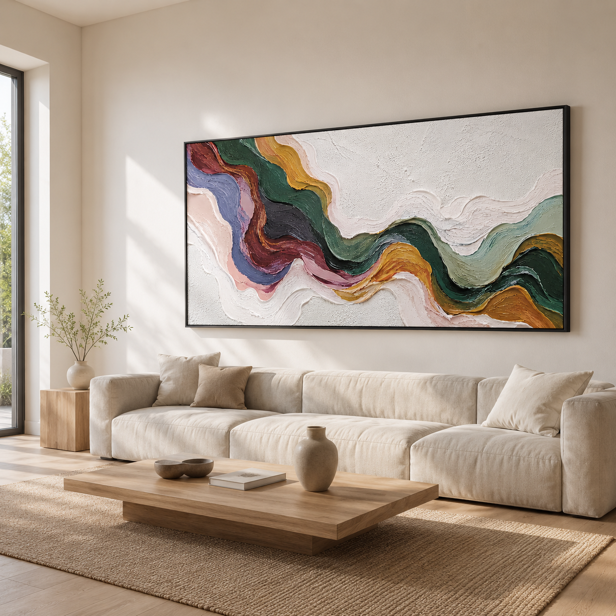 “Velvet Current” – Textured Organic Abstract Oil Painting