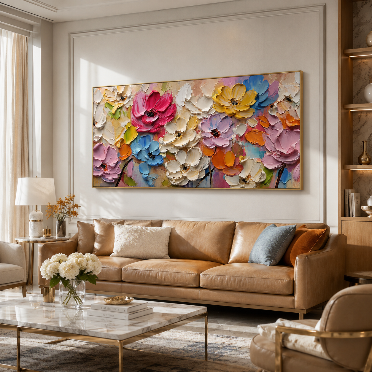 “Garden Jubilee” – Colorful Textured Floral Oil Painting