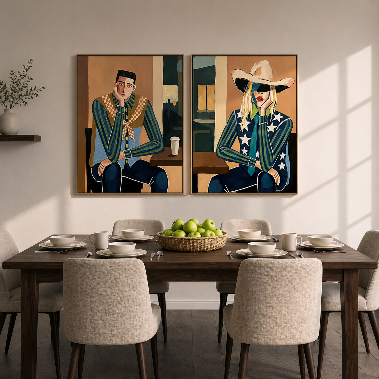 “Café Stardust” – Modern Fashion Portrait Oil Painting Set