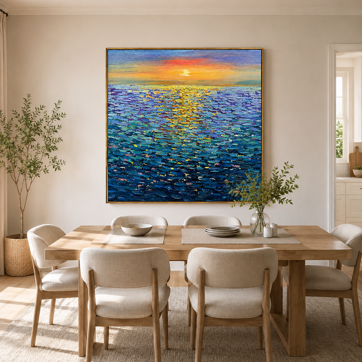"Morning Tide" – Ocean Sunrise Textured Oil Painting