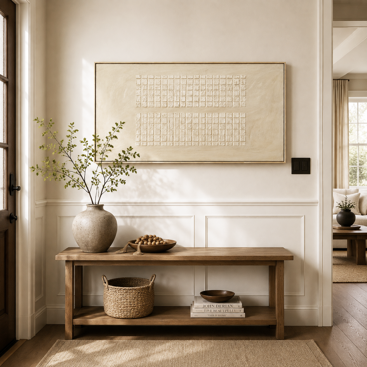 "Echoes of Memory" – Wabi-Sabi Beige Textured Minimalist Acrylic Painting