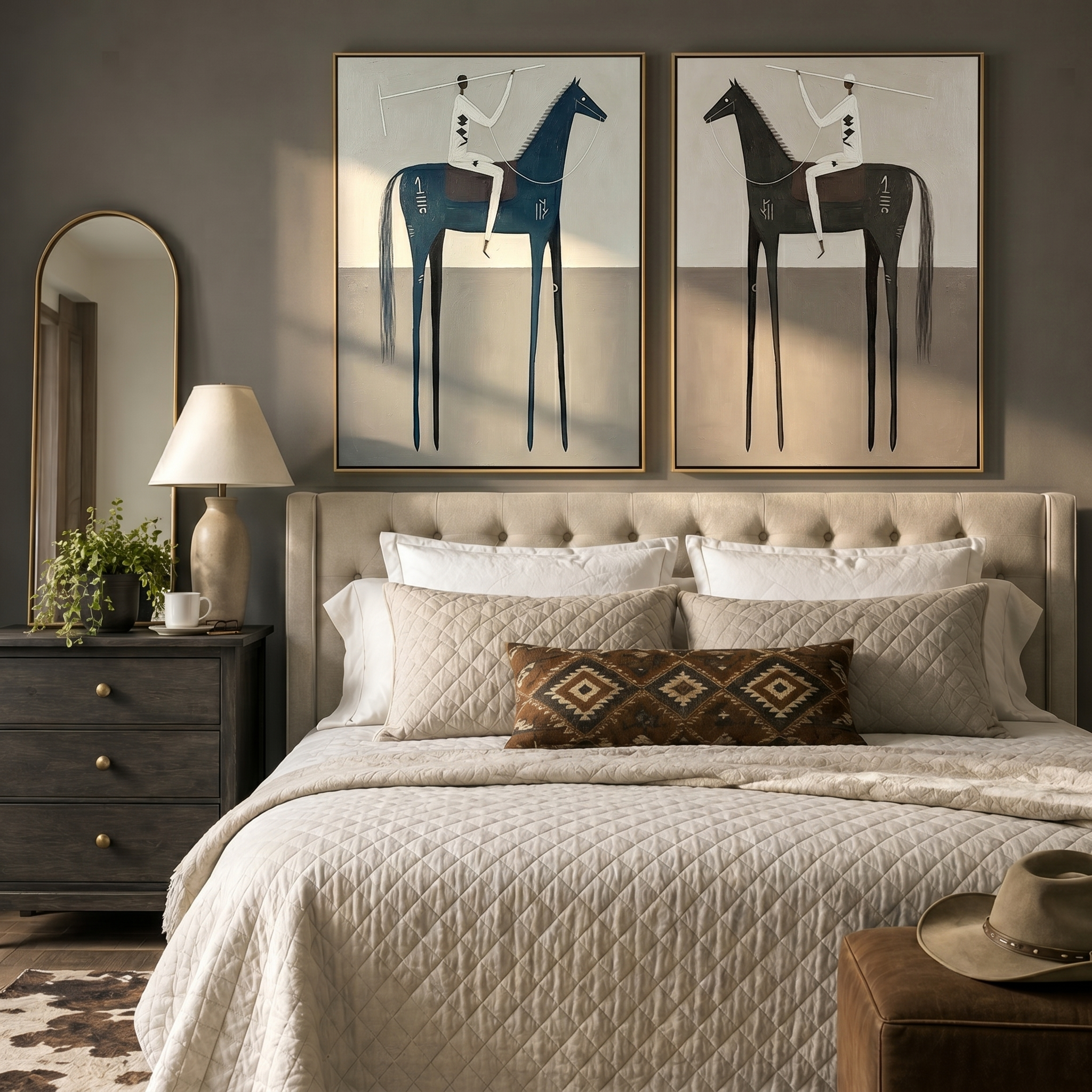 “Silent Riders” – Minimalist Equestrian Oil Painting Set