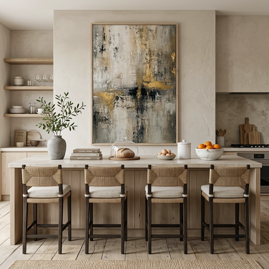 "Gilded Ruins" – Industrial Gold Gray Textured Abstract Painting