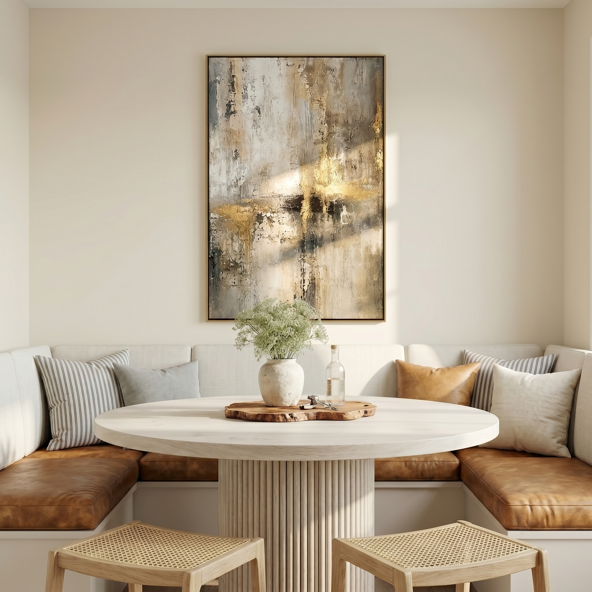 "Gilded Ruins" – Industrial Gold Gray Textured Abstract Painting