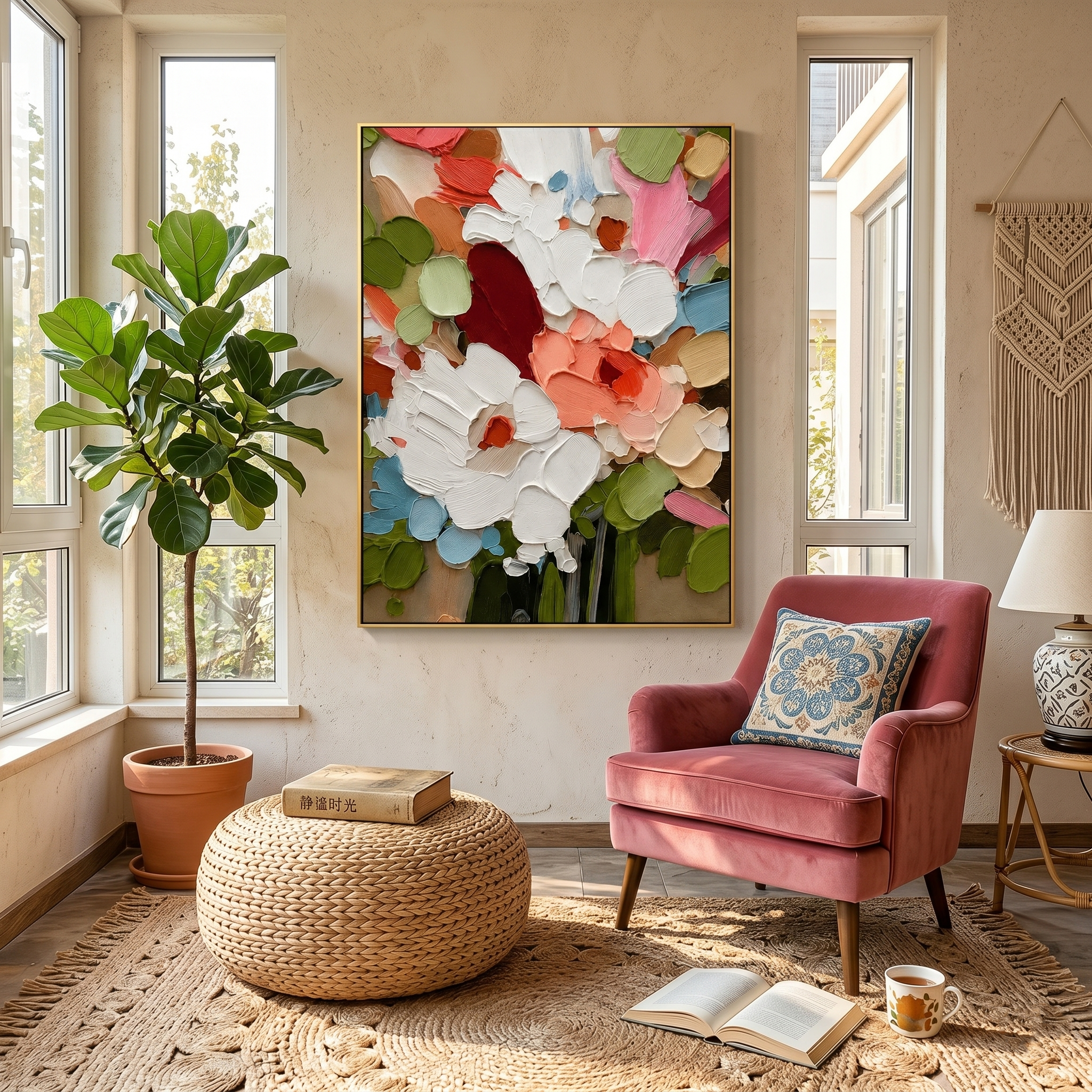 "Floral Abundance" – Colorful Impasto Bouquet Oil Painting