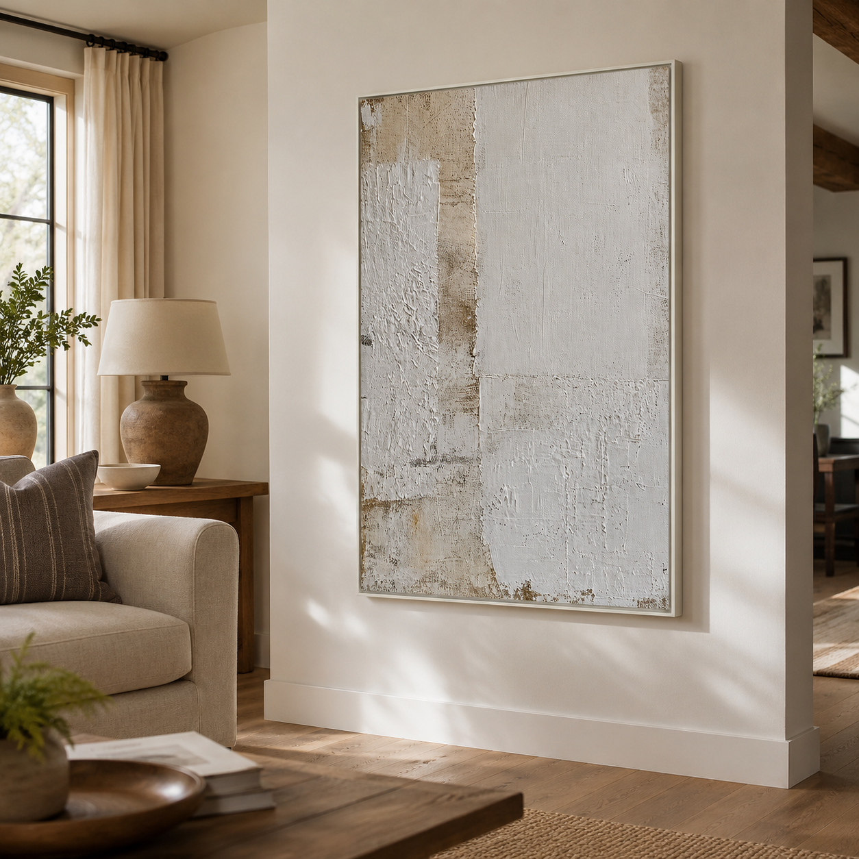 "Aged Plaster" – Wabi Sabi Earth Tone Textured Abstract Painting