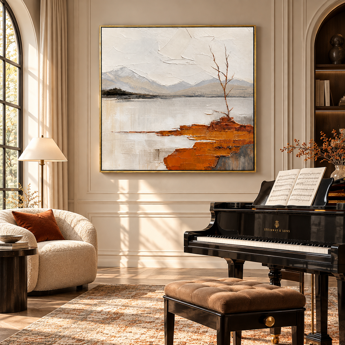 "Peaceful Place" – Wabi-Sabi Earth Tone Abstract Textured Acrylic Painting
