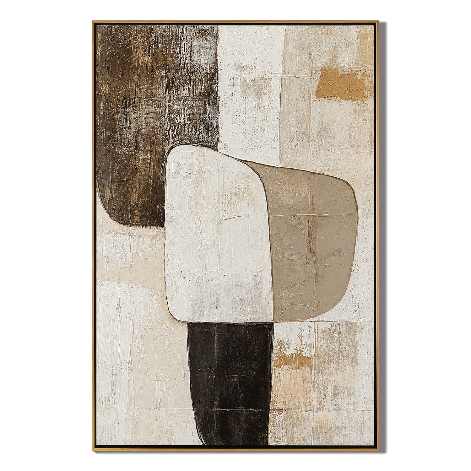 "Earthen Balance" – Organic Geometric Neutral Abstract Painting