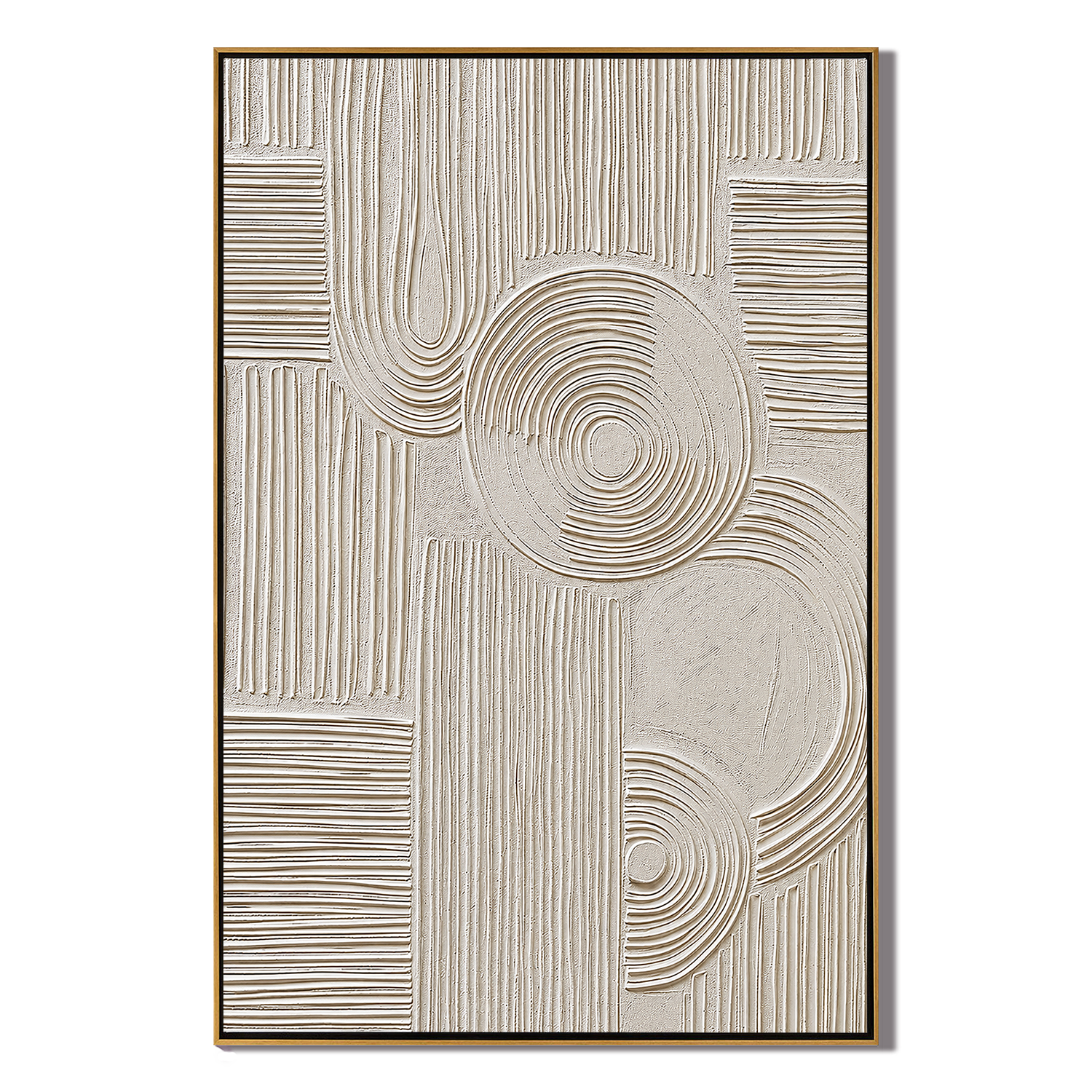 "Quiet Rhythm" – Wabi Sabi White Geometric Textured Painting