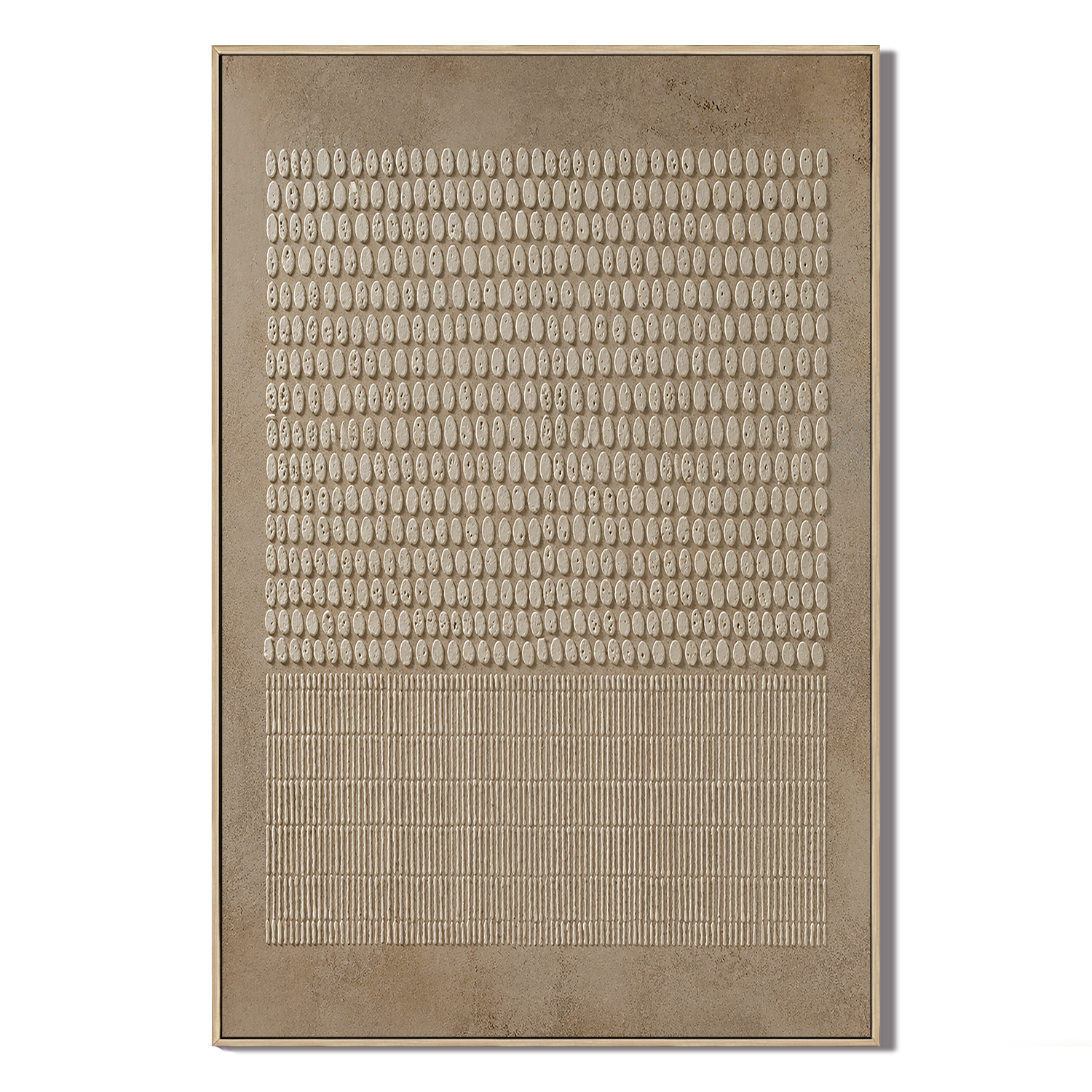 "Grains of Serenity" – Wabi-Sabi Sand Tone Abstract Relief Painting