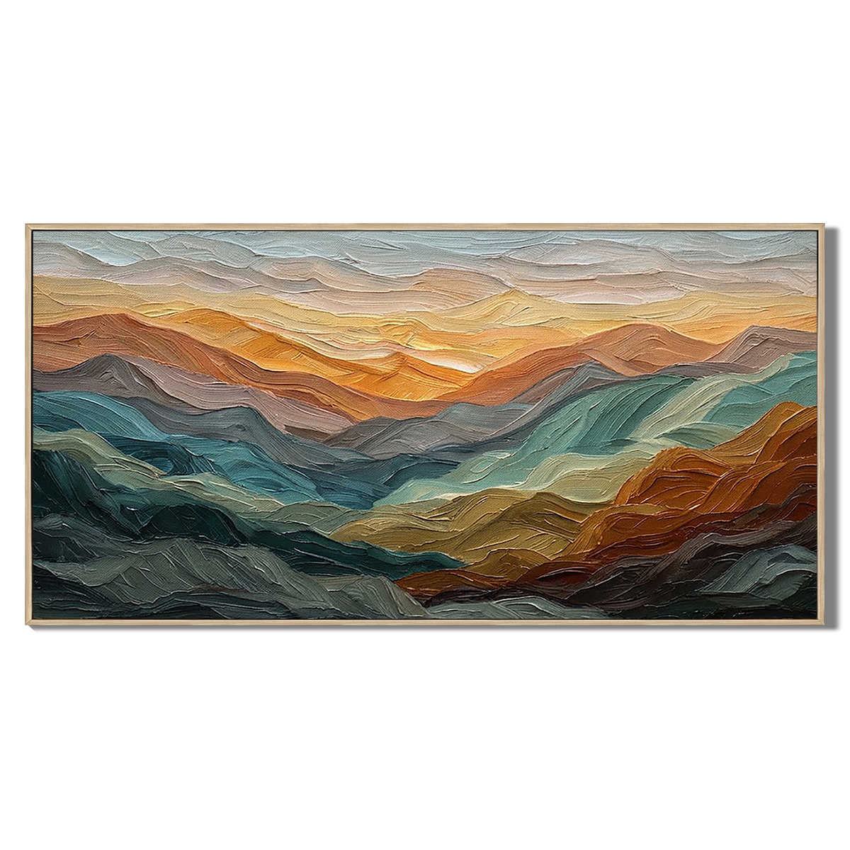 "Majestic Contours" – Impasto Wavy Landscape Abstract Acrylic Painting
