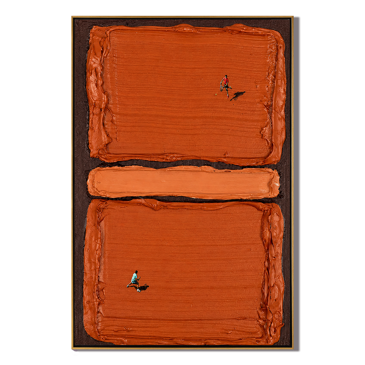 "Clay Court Solitude" – Textured Tennis Court Abstract Painting