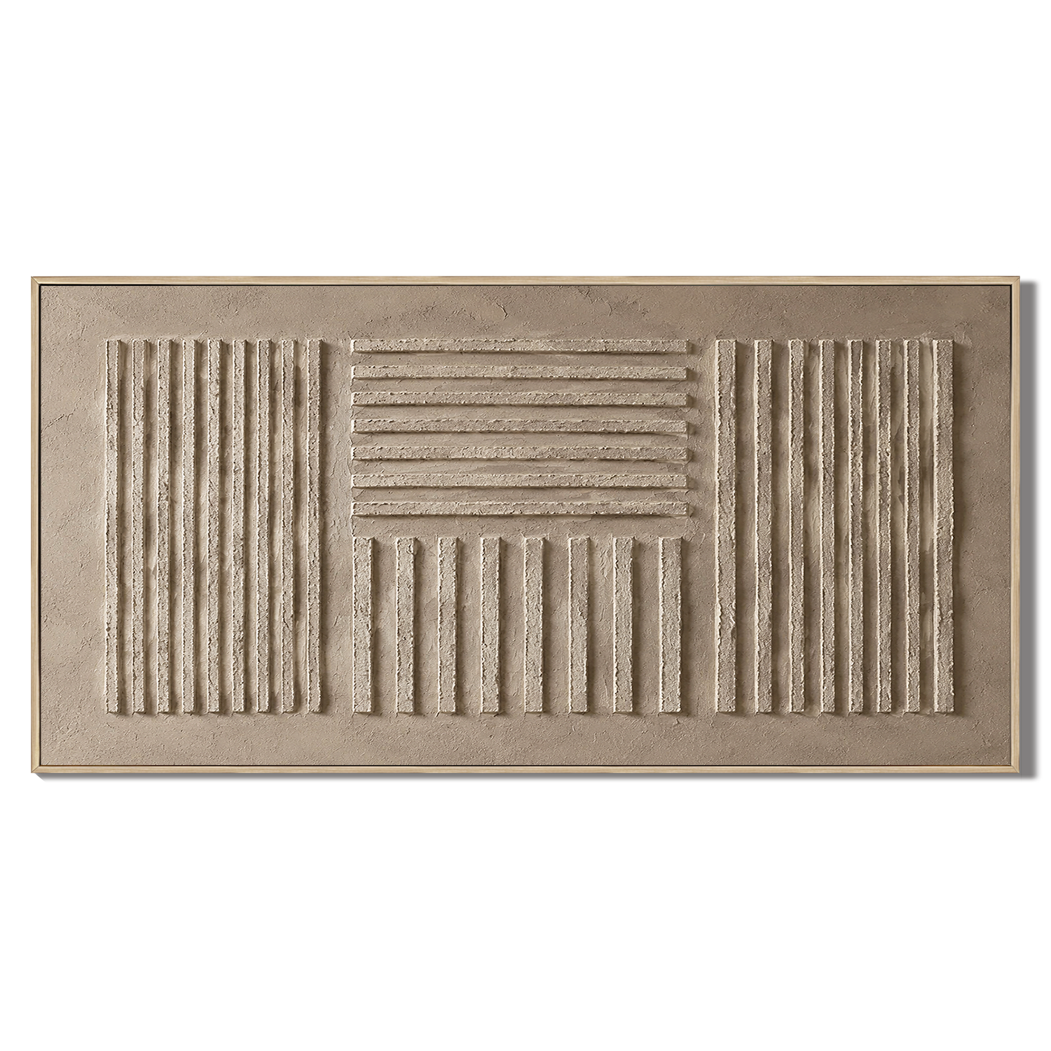 "A Place of Tranquility" - Wabi-sabi Style Earth Tone Textured Horizontal Acrylic Painting