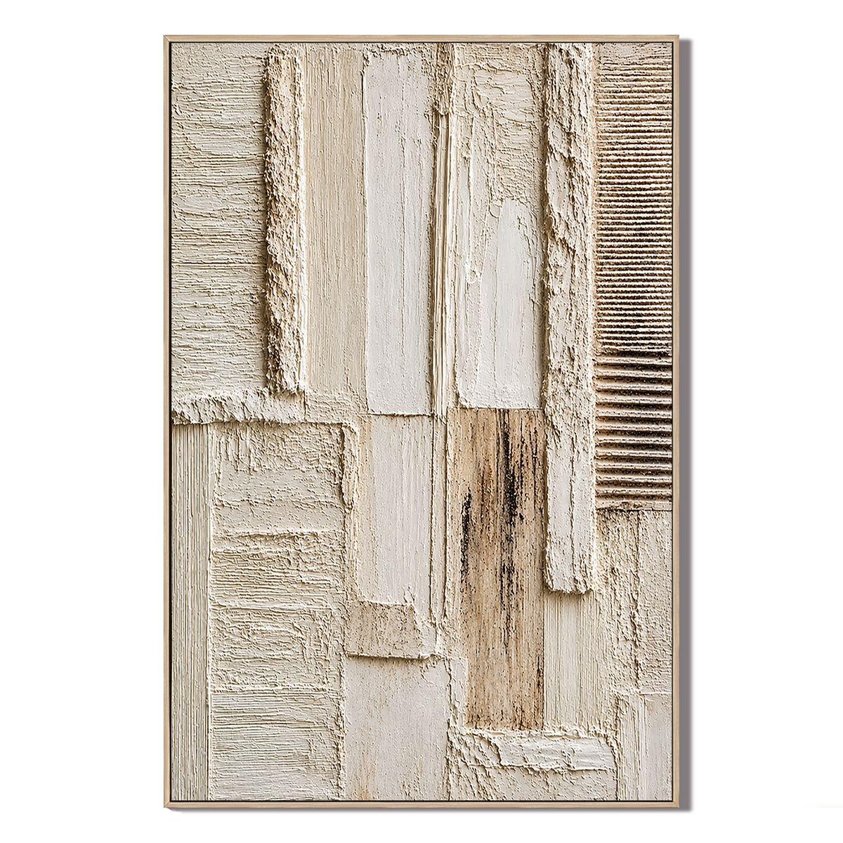 "Timeless Sanctuary" – Wabi-Sabi Off-White Textured Abstract Relief Painting