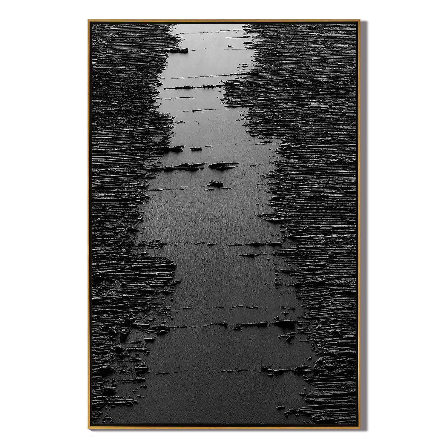 "Silent Passage" – Black Wabi Sabi Abstract Textured Wall Art