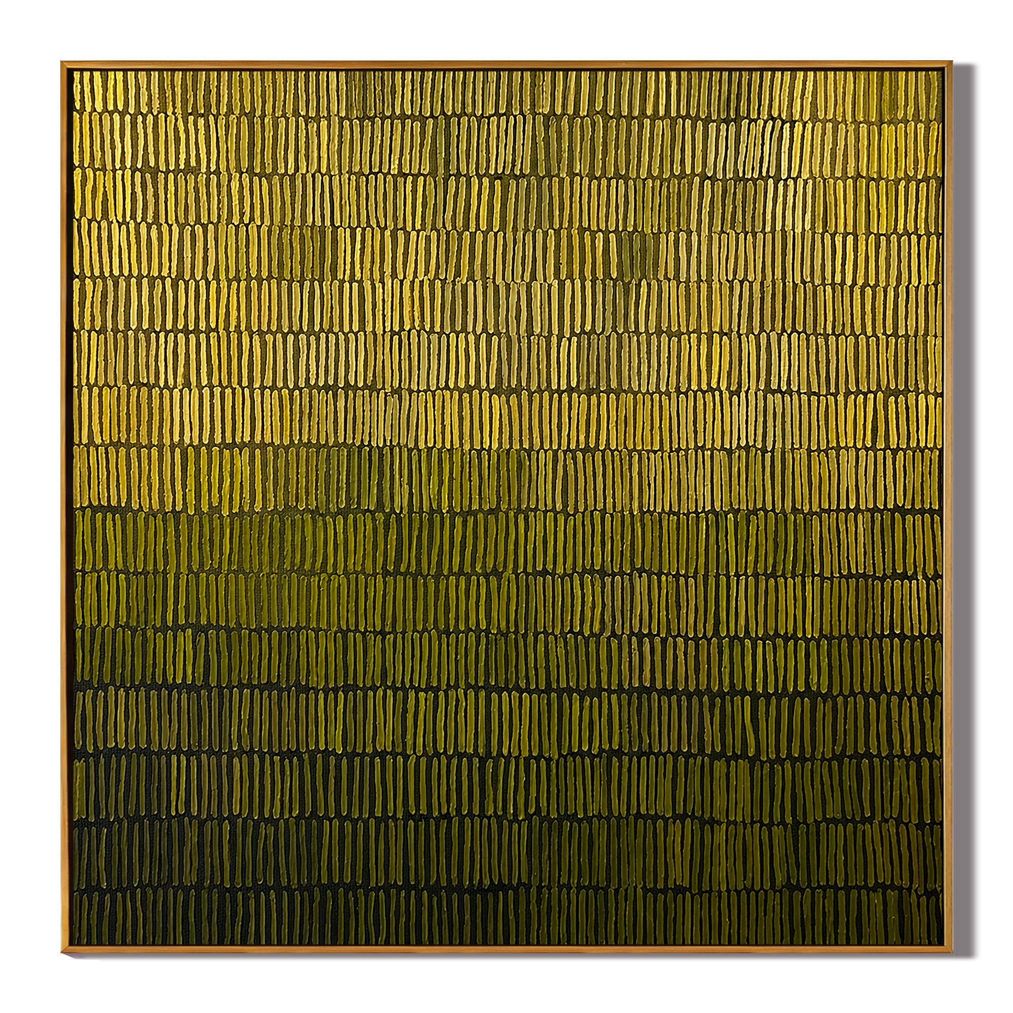 "Moss Rhythm" – Olive Green Textured Pattern Painting