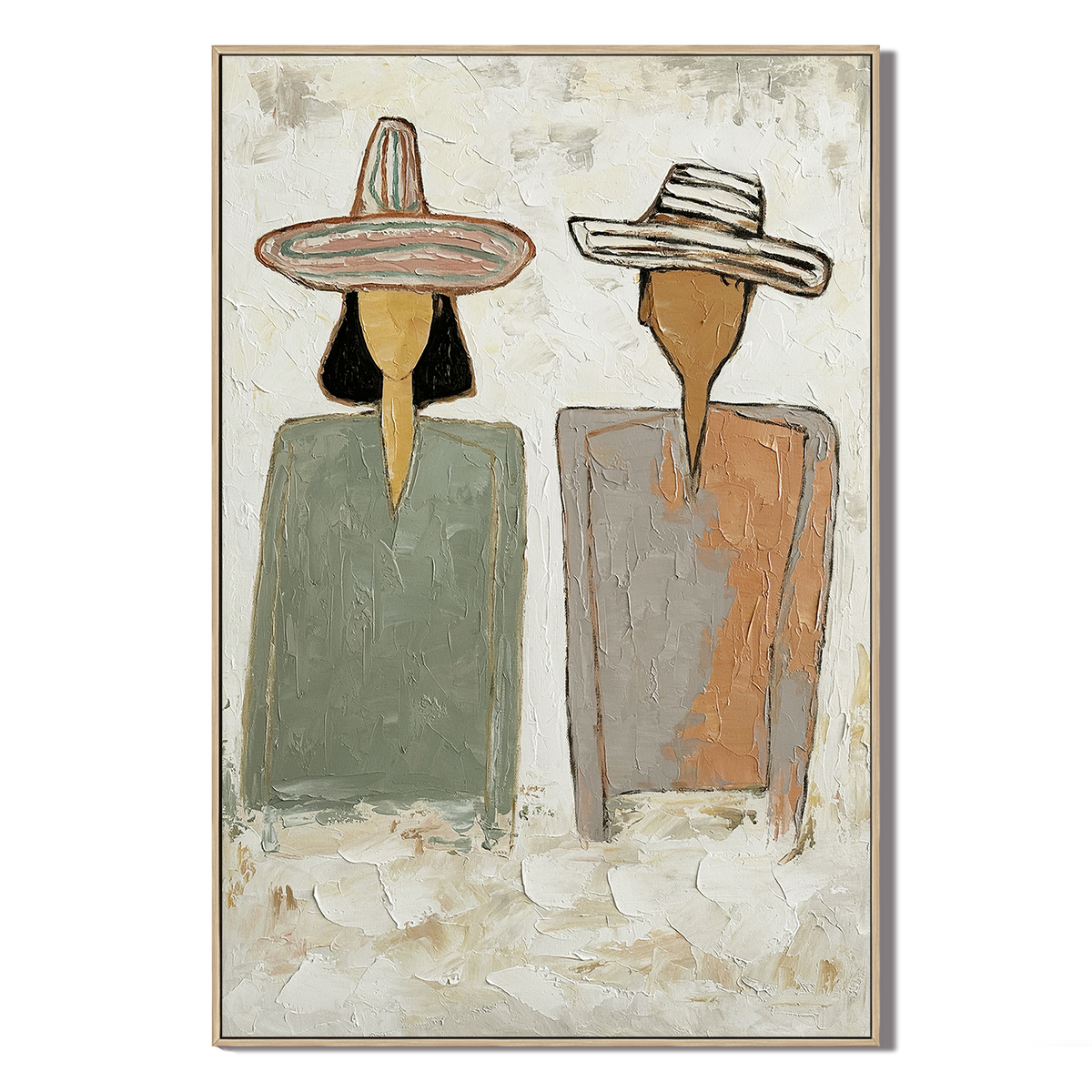 “Desert Companions” – Modern Western Couple Portrait Oil Painting