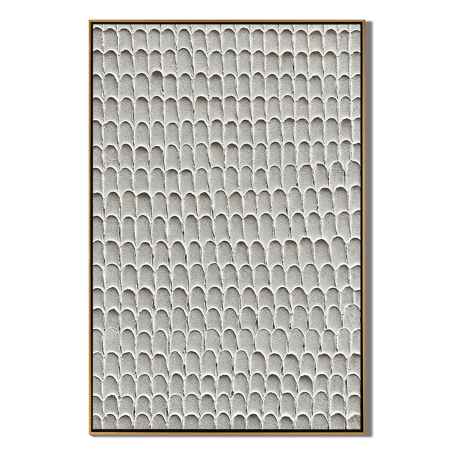 "Serene Scales" – Wabi Sabi White Textured Pattern Painting