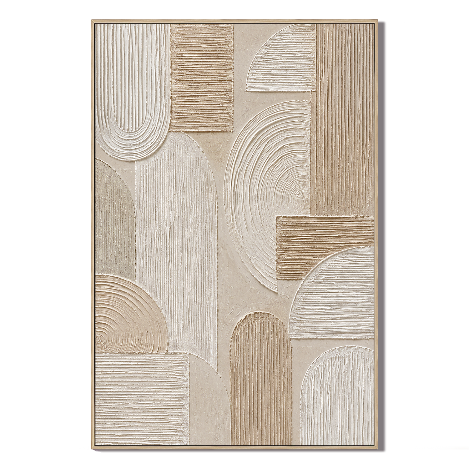 "Sacred Geometry" – Wabi-Sabi Neutral Beige Relief Textured Acrylic Painting