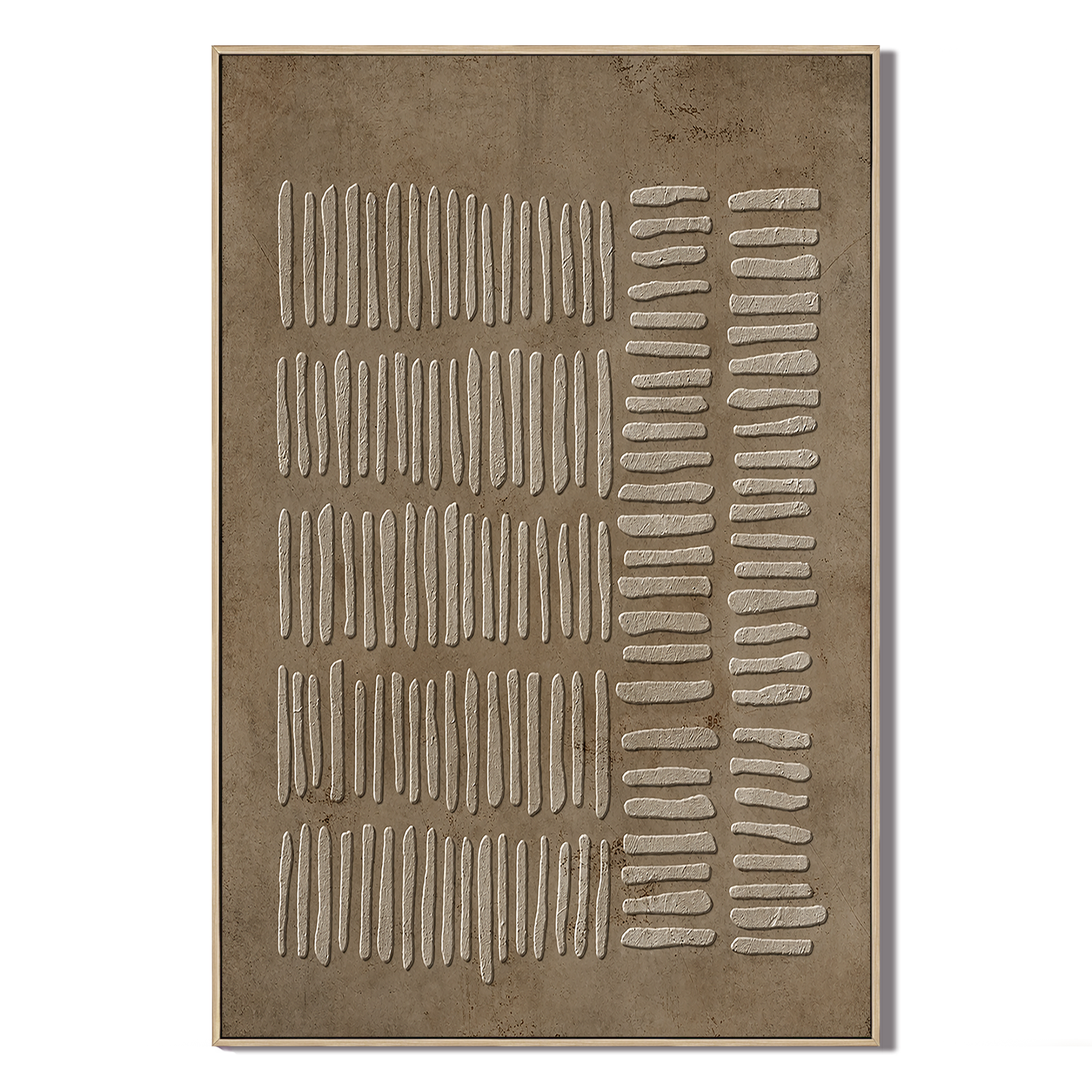 "Tranquil Harmony" – Wabi-Sabi Earth Tone Abstract Relief Painting