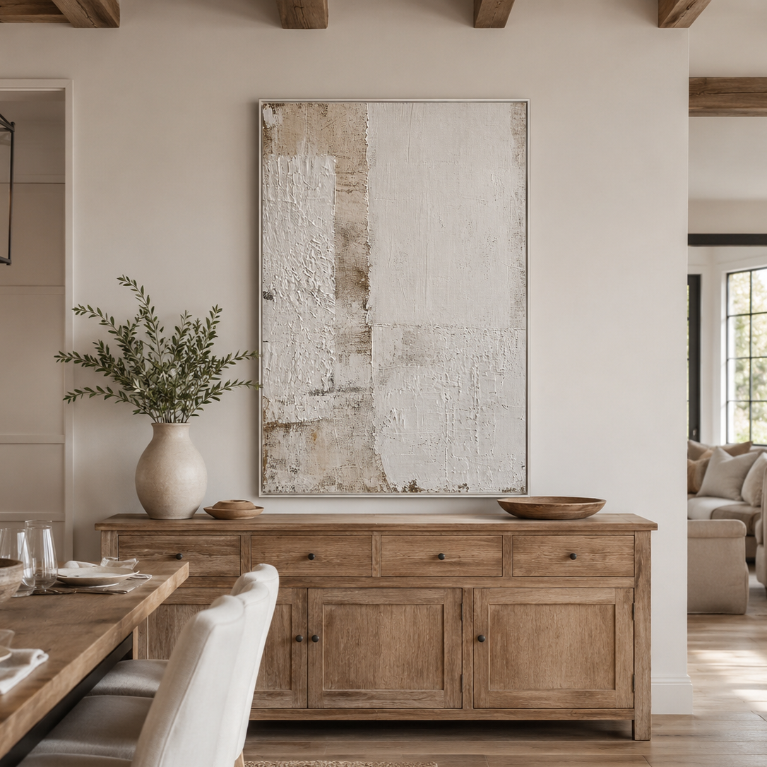 "Aged Plaster" – Wabi Sabi Earth Tone Textured Abstract Painting