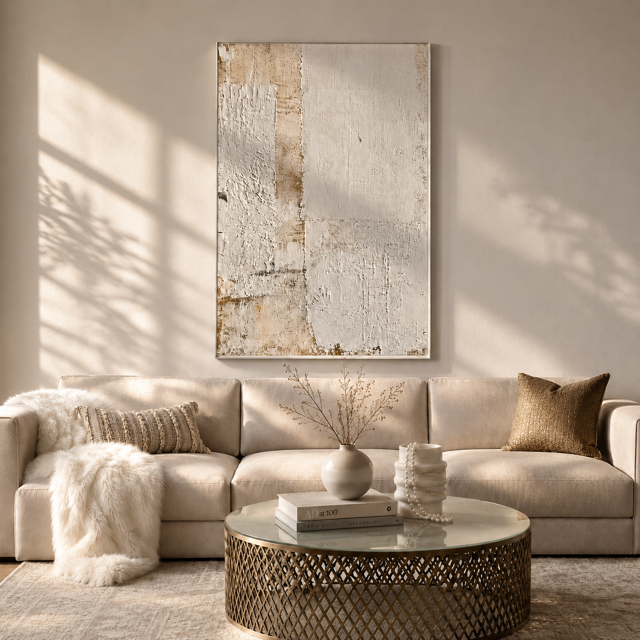 "Aged Plaster" – Wabi Sabi Earth Tone Textured Abstract Painting