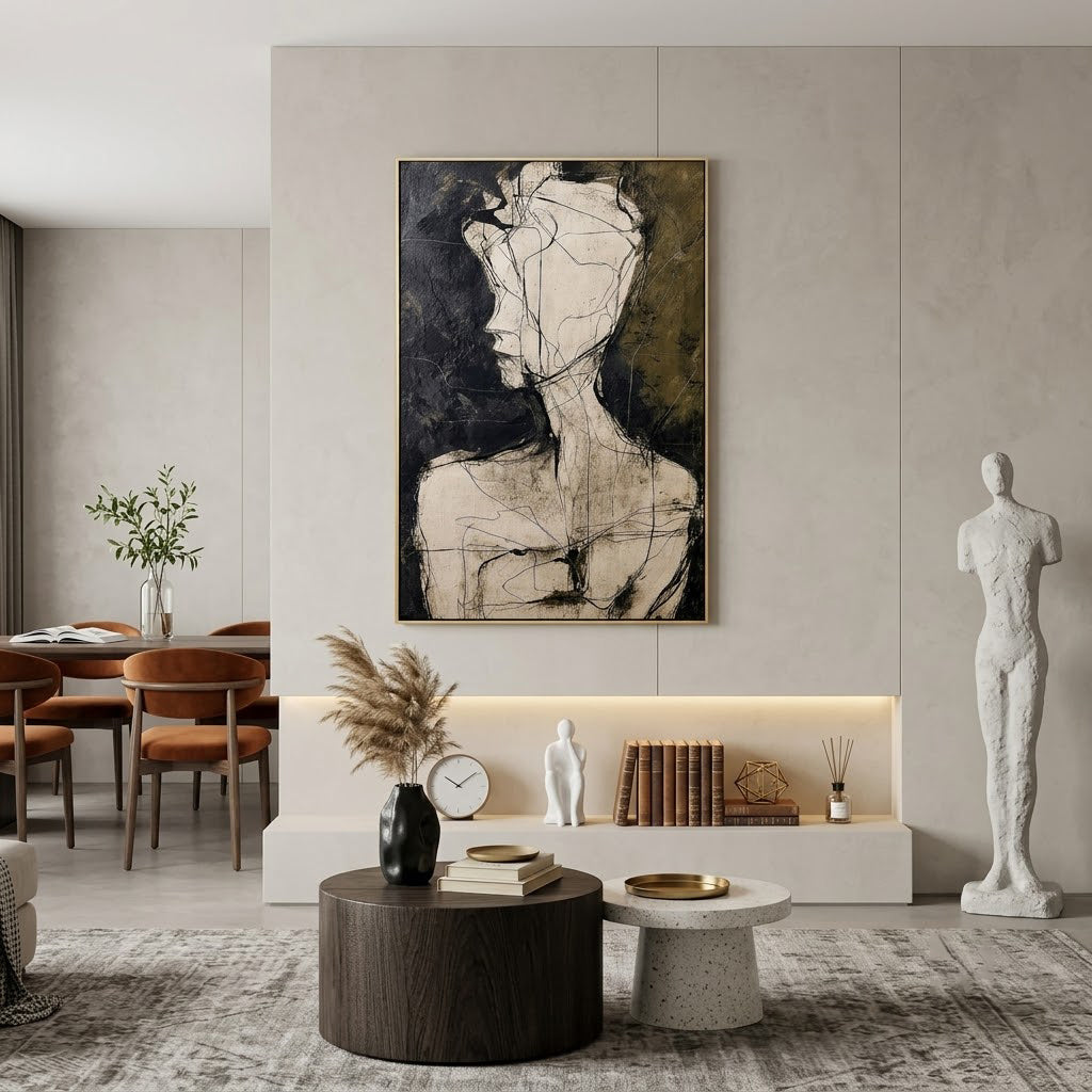 "Unspoken Self" – Abstract Figure Portrait Textured Painting