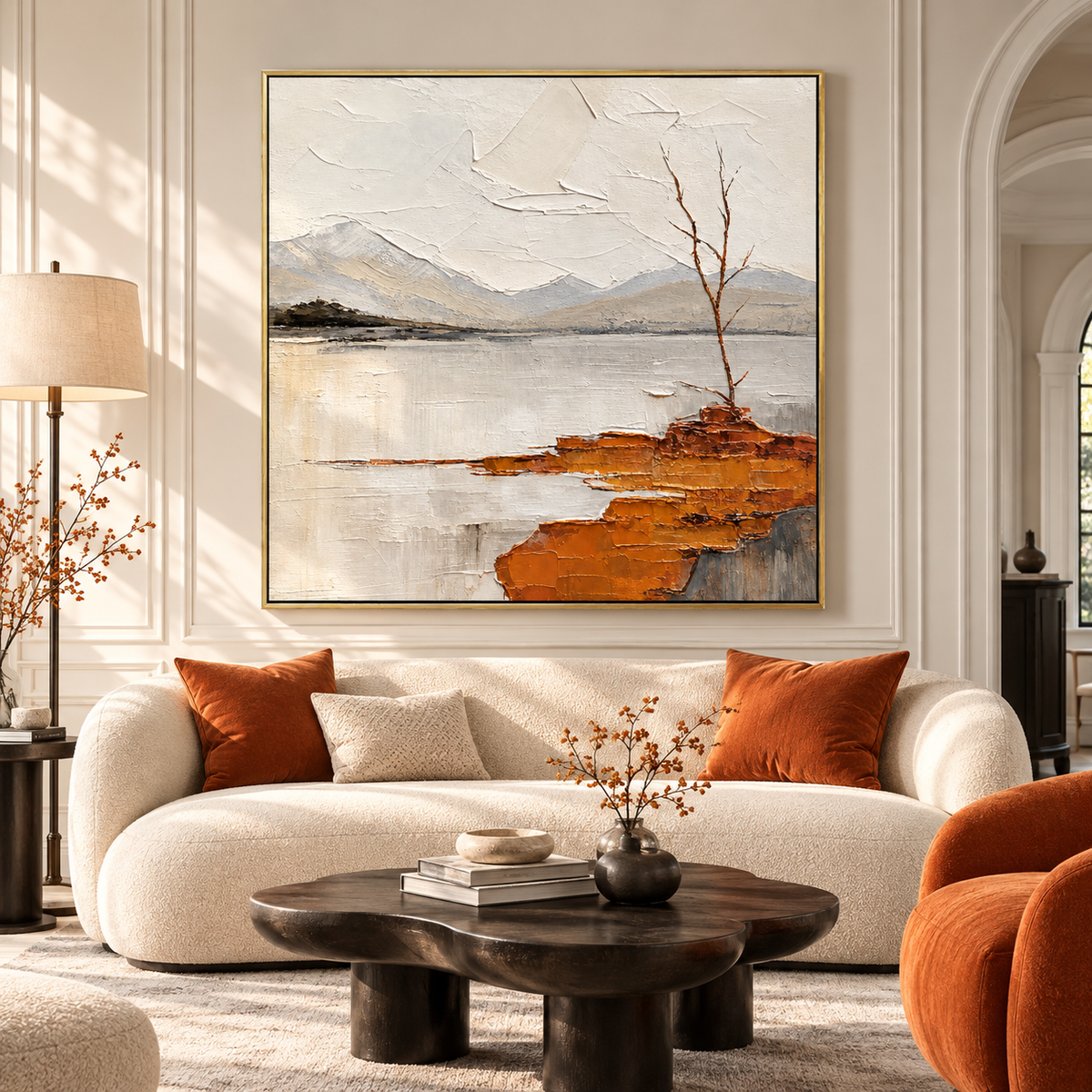 "Peaceful Place" – Wabi-Sabi Earth Tone Abstract Textured Acrylic Painting
